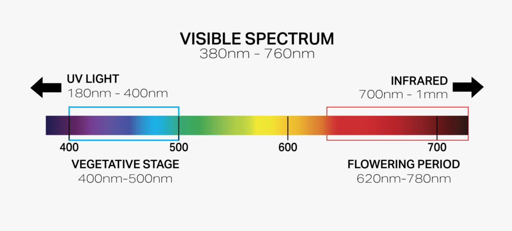 growl light spectrum chart for cannabis